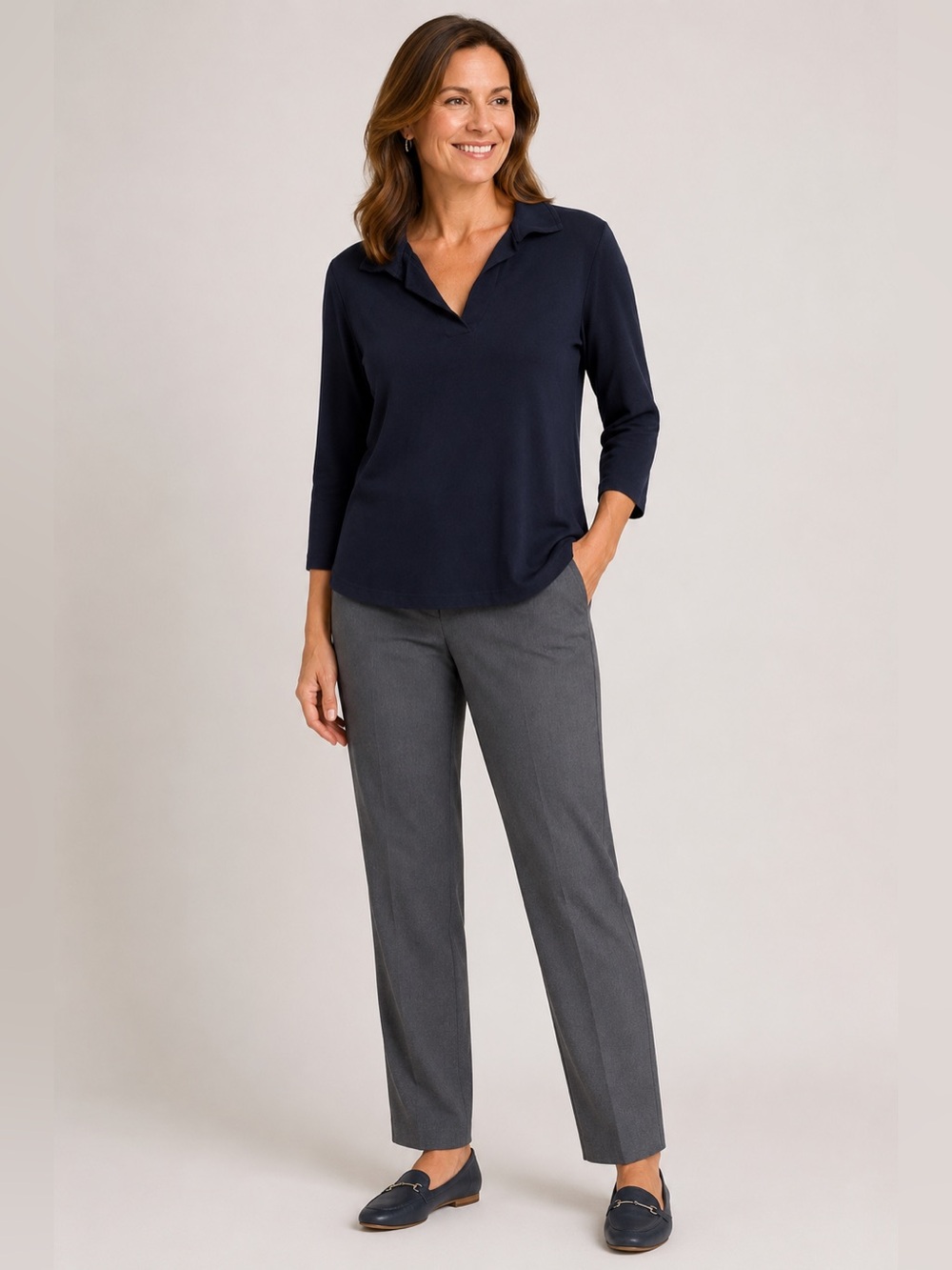 Chicos Travelers top blouse Navy Blue Women’s size 4-6 Chicos size 0